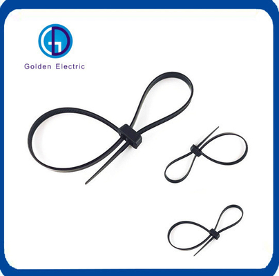 200mm Black White Color Customization Self-Locking Nylon Double Head Loop Cable Ties