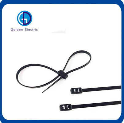 200mm Black White Color Customization Self-Locking Nylon Double Head Loop Cable Ties
