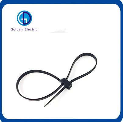 200mm Black White Color Customization Self-Locking Nylon Double Head Loop Cable Ties