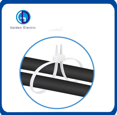 200mm Black White Color Customization Self-Locking Nylon Double Head Loop Cable Ties