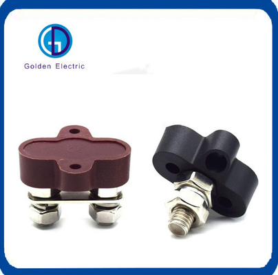 12-48V Battery Power Distribution Block with Dual M8 Terminal Studs and Screw Mounting