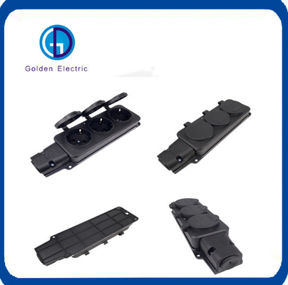 2pin IP54 Waterproof Connectors AC Power with Cover Wireless Extension 3 Outlets Power Strip 16A 3500W