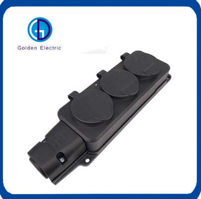 2pin IP54 Waterproof Connectors AC Power with Cover Wireless Extension 3 Outlets Power Strip 16A 3500W