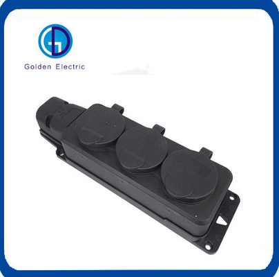 2pin IP54 Waterproof Connectors AC Power with Cover Wireless Extension 3 Outlets Power Strip 16A 3500W